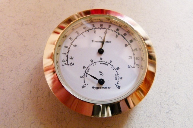 Thermo.- Hygrometer Kombination - Gold
